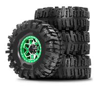 KLHYTGFA Juego de 4 Piezas for Llantas y neumáticos Beadlock de 1.9" con diámetro Exterior de 4.65" for Crawler 1/10 Traxxas TRX4 Axial SCX10 II III Redcat Gen8 Gen7, hexágono de 12 mm(D)