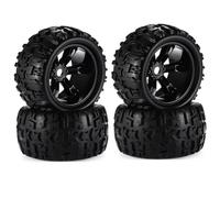 KLHYTGFA Juego de Ruedas y neumáticos hexagonales for camión RC, Escala 1/8, 17mm, pegados for Trax-xas 3,3, 4 Unidades por Paquete(8477 Tire)
