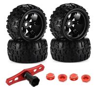 KLHYTGFA Juego de Ruedas y neumáticos hexagonales for camión RC, Escala 1/8, 17mm, pegados for Trax-xas 3,3, 4 Unidades por Paquete(8483 Tire)