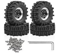 KLHYTGFA Neumático Blando for Barro de 1,3 Pulgadas, llanta Beadlock de 64x26 mm for Coches RC Crawler a Escala 1/18 y 1/24. Compatible con TRX4M y SCX24.(C4PCS 1.3 D338)