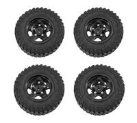 KLHYTGFA Neumáticos de Rueda de Metal de 4 Uds con cerraduras de Cuentas for Coches WPL MN model99S 98 MN300RC, Accesorios de modificación y actualización(Black Set)