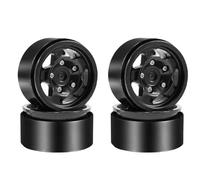 KLHYTGFA Neumáticos de Rueda de Metal de 4 Uds con cerraduras de Cuentas for Coches WPL MN model99S 98 MN300RC, Accesorios de modificación y actualización(Black Wheel hub)