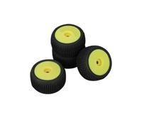 KLHYTGFA Rueda de neumáticos prepegados, 4 Uds., for Losi Micro-T LOS-1392T1 LOS-1392T2 LOS-1392, neumático de 7mm, Pieza de actualización de Cubo Cerrado Hexagonal, 1/28(Gelb)