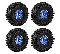 KLHYTGFA Ruedas y neumáticos Beadlock de Plato Profundo de 1,9 Pulgadas, Estilo KMC for RC Crawler TRX4 SCX10 II D90, Hexagonal de 12 mm, Llantas Negras clásicas(Blauw)