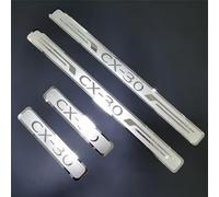 KLHYWEN 4 Piezas Acero Inoxidable Protector Umbral Puerta Coche para Maz-da CX-30 CX30 2019-2021, Antideslizante Antiarañazos decoración Accesorios,Silver