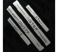 KLHYWEN 4 Piezas Molduras de Umbral de Puerta Coche Acero Inoxidable para REN-Ault Dacia Duster 2010-2024, Protector de Pedal de Umbral de Puerta,Pegatina de ProteccióN Cubierta de Umbral,Silver