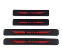 KLHYWEN 4 Piezas Molduras de Umbral Puerta Coche Fibra Carbono, para REN-Ault CAPTUR Pegatina de Protector de Pedal de Umbral Puerta - Accesorios Decoración para Estribos,Red