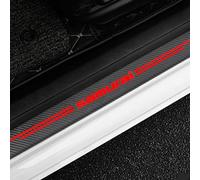 KLHYWEN 4 Piezas Molduras de Umbral Puerta Coche Fibra Carbono, para Suz-uki Samurai Pegatina de Protector de Pedal de Umbral Puerta - Accesorios Decoración para Estribos,Red