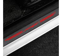 KLHYWEN 4 Piezas Pegatina para Umbral de Coche para KI-A Stinger, Fibra Carbono, Antidesgaste, Antiarañazos - Fuerte Capacidad Adhesiva,Red
