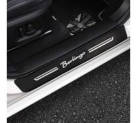 KLHYWEN 4 Piezas Pegatinas Protective de Umbral de Puerta de Coche para Citr-oen Berlingo, Tiras Decoración para Estribos de Coche de Fibra de Carbono con Logotipo,White