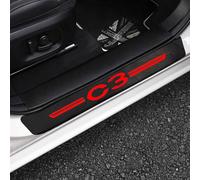 KLHYWEN 4 Piezas Película Protectora para Umbral de Puerta de Coche para Citr-oen C3, Pegatina de Decoración para Estribos de Fibra de Carbono de contra Arañazos,Red