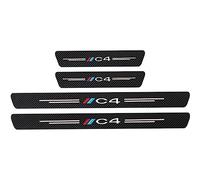 KLHYWEN 4 Piezas Película Protectora para Umbral de Puerta de Coche para Citr-oen C4, Pegatina de Decoración para Estribos de Fibra de Carbono de contra Arañazos,White