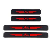 KLHYWEN 4 Piezas Película Protectora para Umbral de Puerta de Coche para Fo-rd KA, Pegatina de Decoración para Estribos de Fibra de Carbono de contra Arañazos,Red