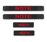 KLHYWEN 4 Piezas Película Protectora para Umbral de Puerta de Coche para NIS-San Note, Pegatina de Decoración para Estribos de Fibra de Carbono de contra Arañazos,Red