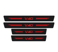 KLHYWEN 4 Piezas Película Protectora para Umbral de Puerta de Coche para Vo-lvo V40 V 40, Pegatina de Decoración para Estribos de Fibra de Carbono de contra Arañazos,Red