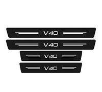 KLHYWEN 4 Piezas Película Protectora para Umbral de Puerta de Coche para Vo-lvo V40 V 40, Pegatina de Decoración para Estribos de Fibra de Carbono de contra Arañazos,White