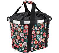 KLICKfix - Cesta de bicicleta unisex para adultos, diseño de flores felices, multicolor, 15 litros