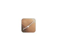 KLIFOWDY 925 Inicial Tenis Pulsera Plata para Mujeres Corazón Letra A-Z Charm Perlas Pulseras para Mujeres, Pulseras de Perlas Ajustables Regalos de Cumpleaños para Joyería, Eine Grösse, Metal, No es