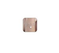 KLIFOWDY Pulsera con inicial para mujeres y niñas, plata de ley 925, con colgante de corazón A-Z, pulsera en capas, regalo de Navidad, cumpleaños, para niñas, hija, hermana, amigas, One Size, Metal