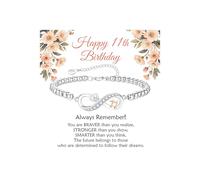 KLIFOWDY Pulsera infinita de plata de ley 925 para mujeres y niñas, de 6 pulgadas + 2.5 pulgadas, regalo de cumpleaños para niñas y mujeres, talla única, Metal, No es una piedra preciosa