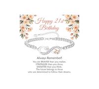 KLIFOWDY Pulsera infinita de plata de ley 925 para mujeres y niñas, de 6 pulgadas + 2.5 pulgadas, regalo de cumpleaños para niñas y mujeres, talla única, Metal, No es una piedra preciosa