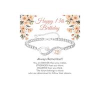 KLIFOWDY Pulsera infinita de plata de ley 925 para mujeres y niñas, de 6 pulgadas + 2.5 pulgadas, regalo de cumpleaños para niñas y mujeres, talla única, Metal, No es una piedra preciosa