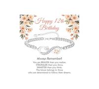 KLIFOWDY Pulsera infinita de plata de ley 925 para mujeres y niñas, de 6 pulgadas + 2.5 pulgadas, regalo de cumpleaños para niñas y mujeres, talla única, Metal, No es una piedra preciosa