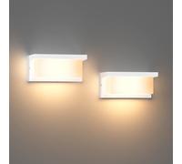 Klighten 2 pcs E27 luz de pared exterior, 60W E27 de luz de pared, IP65 lámpara de pared exterior para uso en interiores y al aire libre, blanco, (sin bombilla)