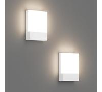Klighten 2 Piezas 24W LED Lámpara de pared Exterior/Interior, Impermeable IP65 Blanco Aplique de Pared, Luz de Pared Aluminio Moderno para Jardines Pasillo Terraza, 1500Lumen, Blanco Neutro 4500K