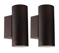Klighten 2 Piezas Aplique de pared Exterior Arriba Abajo Lámpara Exterior IP65 Lámpara de Pared Moderna de Aluminio para Entrada Balcón Jardín, Casquillo GU10, Bombilla no Incluida, Bronce