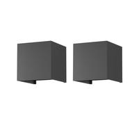 Klighten 2 Piezas Aplique Exterior Pared 12W 4000K Blanco Natural Aplique de Pared Ángulo de haz Ajustable Aplique Exterior Aluminio Impermeable IP65 (Gris oscuro)