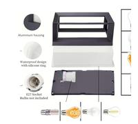 Klighten 2 piezas E27 lámpara de pared exterior, IP65 lámpara de pared, potencia máxima 60W lámpara de pared de aluminio, adecuado para interiores exteriores (sin bombilla), blanco