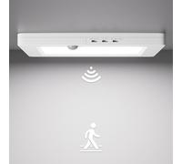 Klighten 2 Piezas LED Lámpara de Techo 20W con Detector de Movimiento, Cuadrado Blanco Ultrafino Plafón LED Techo para Balcón Baño Escalera, 3000K/4000K/6500K Luz Techo, IP42, L22.5cm x H2cm