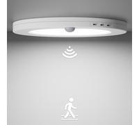 Klighten 2 Piezas LED Lámpara de Techo 20W con Sensor de Movimiento, Redonda Blanco Ultrafino Plafón LED Techo para Balcón Baño Escalera, 3000K/4000K/6500K Luz Techo, Impermeable IP42, Ø22.5cmx H2cm