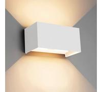 Klighten 24W Aplique de Pared Interior/Exterior,Aplique de Exterior 3000K Lámparas de Pared exterior de LED con ángulo de Haz Ajustable Aplique de Pared IP65, Blanco