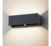 Klighten 30W Aplique de pared con detector de movimiento,Apliques de pared exterior con haz de luz ajustable,4000K Blanco natura,Lámpara de pared Ip65 con sensor (Antracita)