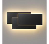 Klighten 36W Lámpara de pared Interior Moderna Apliques de Pared Blanco Cálido 3000K perfecto para Salon Dormitorio Sala Pasillo Escalera (Negro)