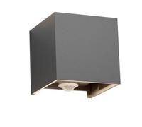 Klighten Aplique de pared con sensor de movimiento, 12W Aplique pared exterior/interior con haz de luz ajustable, 3000K blanco cálido, Lámparas de pared Ip65 con sensor,Gris oscuro