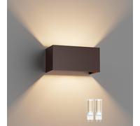 Klighten Aplique de Pared Exterior Con G9 LED Bombillas Reemplazables, Blanco Cálido 3000K Lampara de pared Interior/Exterior IP54 Ángulo ajustable Lámpara Pared (Bronze)