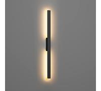Klighten Aplique Larga de Exterior/Interior LED 28W 1750LM, Impermeable IP65 Lámpara de Pared, Luz de pared Moderno para Terraza Pasillo Entrada Villa, Blanco calido 3000K, 104cm, Negro
