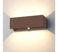 Klighten Apliques con Sensor de Movimiento,30W Aplique de pared exterior con haz de luz ajustable, 3000K blanco cálido,Lámpara de pared con sensor Ip65 (Rojo óxido)
