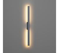 Klighten Apliques de Exterior/Interior Larga LED 28W 1750LM, Impermeable IP65 Lámpara de Pared, Luz de pared Moderno para Terraza Jardín Entrada Villa, Blanco calido 3000K, 104cm, Antracita
