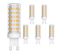 Klighten Bombillas LED G9 9W, Blanco Cálido 3000K, 700LM, Pack de 6 | Ángulo de Luz de 360°, AC220-240V, No Regulable, Bombillas G9 LED para Araña de Cristal, Aplique y Plafón