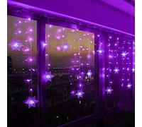 Klighten Cortina de Luces LED Decoración, 3.5 * 0.65M 96 LEDs Cortinas de Luz Impermeable, 8 Modos de Luz Perfecto Fiestas, Bodas, Casa, Jardín, Decoración Navidad, Púrpura