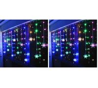 Klighten Cortina de Luces LED Decoración, 3.5 * 0.65M 96 LEDs Cortinas de Luz Impermeable, 8 Modos de Luz Perfecto Fiestas, Bodas, Casa, Jardín, Decoración Navidad, RGB (Paquete de 2)