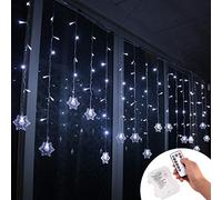 Klighten Cortina de Luces LED Decoración, 3.5 * 0.65M 96 LEDs Cortinas de Luz Impermeable, 8 Modos de Luz Perfecto Fiestas, Bodas, Casa, Jardín, Decoración Navidad, Blanco Frio