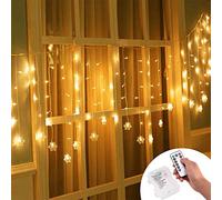 Klighten Cortina de Luces LED Decoración, 3.5 * 0.65M 96 LEDs Cortinas de Luz Impermeable, 8 Modos de Luz Perfecto Fiestas, Bodas, Casa, Jardín, Decoración Navidad, Blanco Cálido
