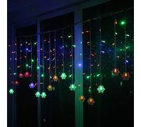 Klighten Cortina de Luces LED Decoración, 3.5 * 0.65M 96 LEDs Cortinas de Luz Impermeable, 8 Modos de Luz Perfecto Fiestas, Bodas, Casa, Jardín, Decoración Navidad, RGB