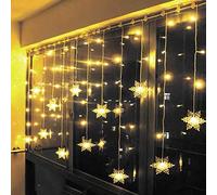 Klighten Cortina de Luces LED Decoración, 3.5 * 0.65M 96 LEDs Cortinas de Luz Impermeable, 8 Modos de Luz Perfecto Fiestas, Bodas, Casa, Jardín, Decoración Navidad, Blanco Cálido