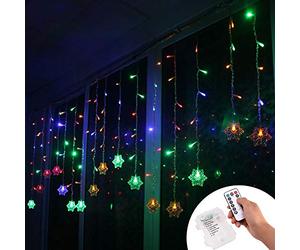 Klighten Cortina de Luces LED Decoración, 3.5 * 0.65M 96 LEDs Cortinas de Luz Impermeable, 8 Modos de Luz Perfecto Fiestas, Bodas, Casa, Jardín, Decoración Navidad, RGB
